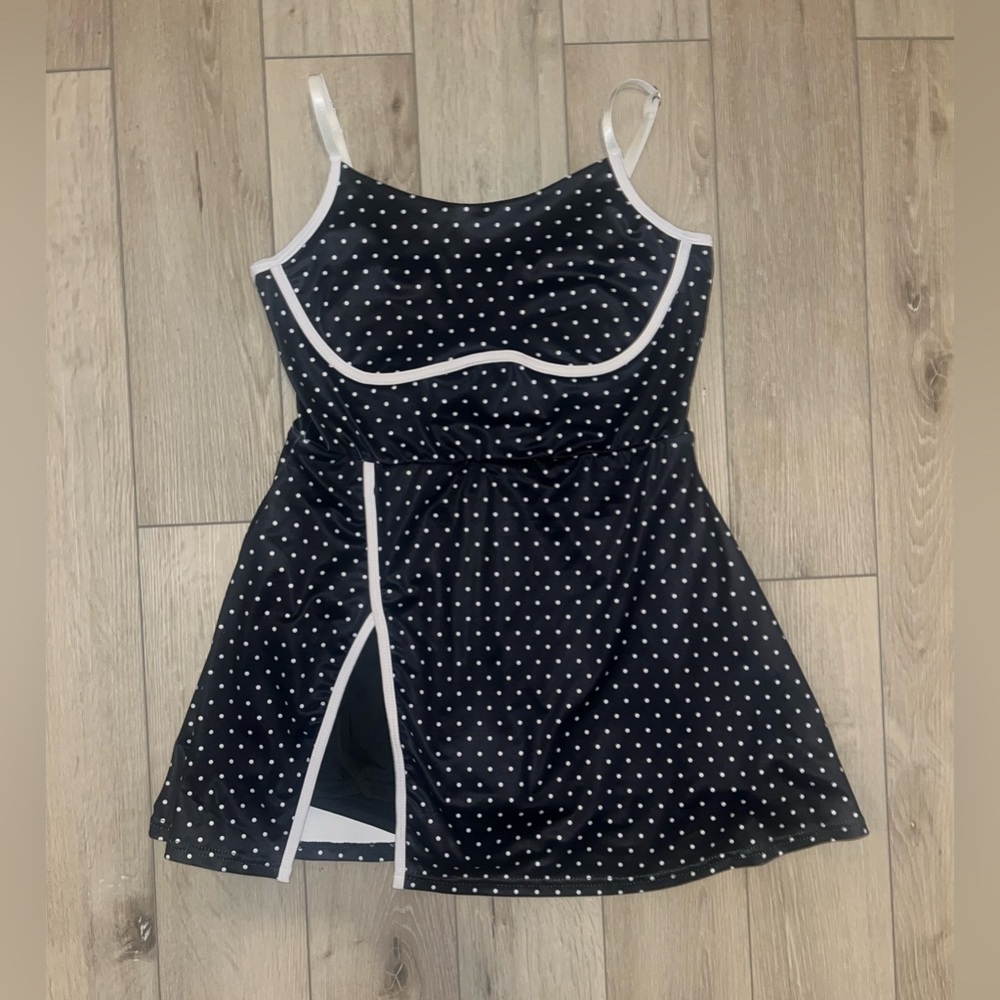 Black Polka Dot athletic dress